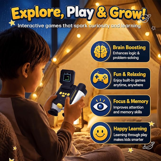 Binoculars for Kids with Night Vision,48MP Photo & 1080P Video | 10X Optical Zoom Digital Binoculars with 2.4" IPS Screen, 20 Built-in Games, STEM Outdoor Toys Gift for Boys Girls Age 4-12