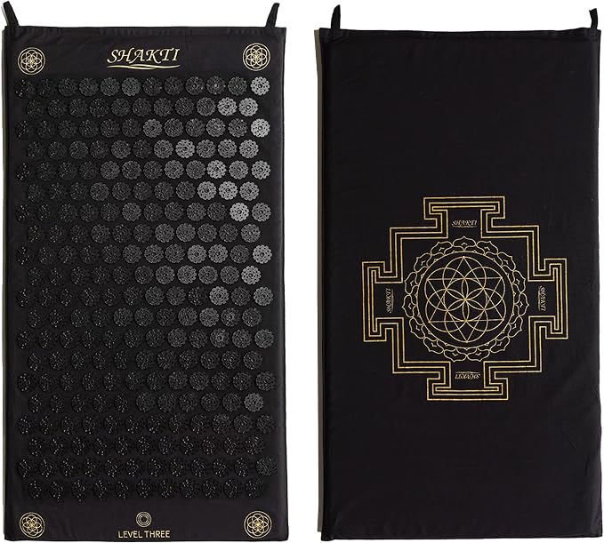 ShaktiMat Acupressure Mat for Relaxation, Massage Muscles, Aid Sleep & Unlock Inner Tension, Similar to Acupuncture, No Needles Required (Classic, Level 3, Shakti Black)