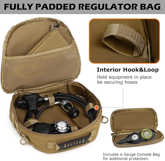 HAMBOLY Scuba Regulator Bag Padded Diving Regulator Protective Case Diving Snorkeling Gear Storage Carry Pouch