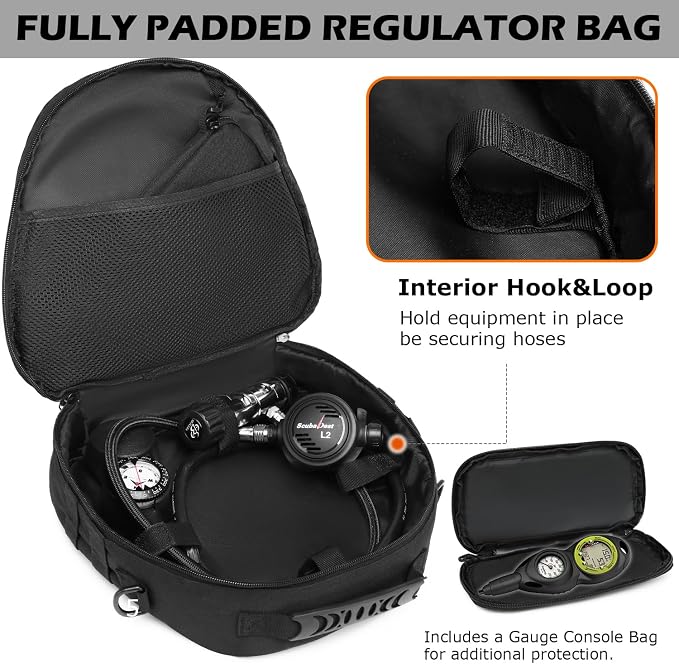 HAMBOLY Scuba Regulator Bag Padded Diving Regulator Protective Case Diving Snorkeling Gear Storage Carry Pouch