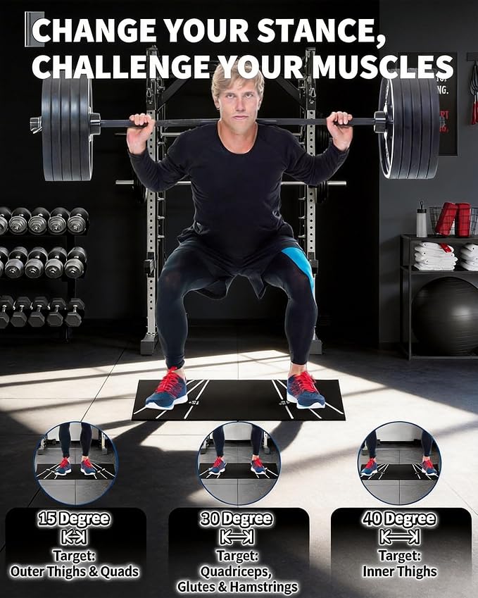 Squat ! Block - 15° Heel Elevated Slant Board for Squats, Deadlifts & Mobility | Non-Slip EVA, One-Piece Design, Extra Large Platform for Home Gym & Weightlifting