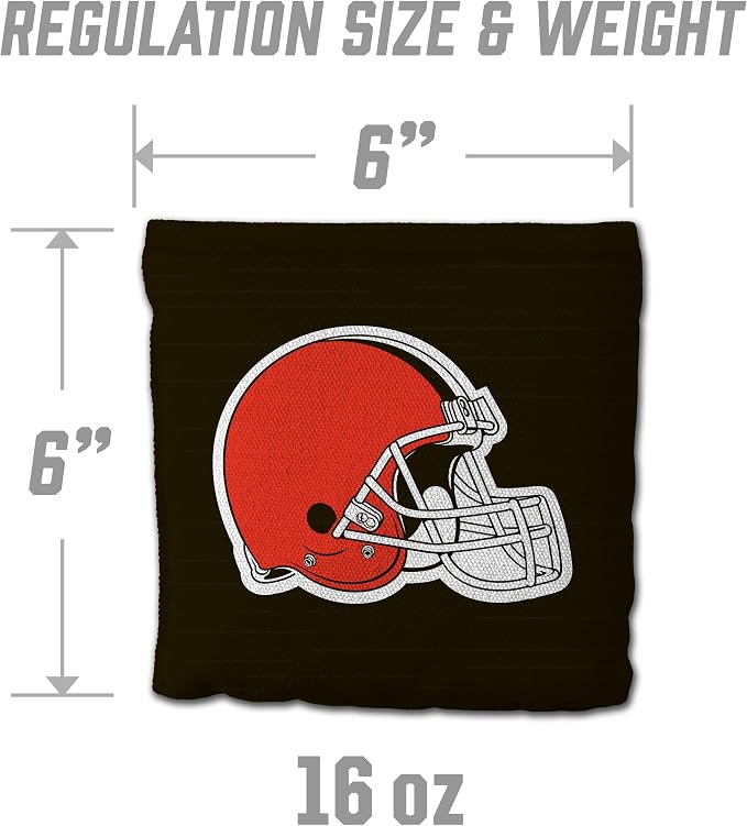 YouTheFan Officially-licensed NFL Set of 8 Cornhole Bags - All Weather Dual Sided Slide & Stop - regulation size