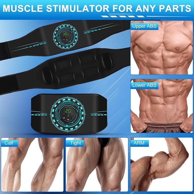 ABS Stimulator Muscle Toner EMS Muscle Stimulator Machine for Abdomen/Arms/Legs Electrode (3packs)