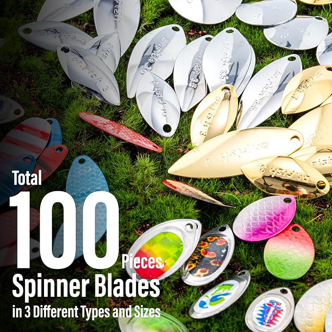 Dr.Fish 1310 Pieces Spinner Making Kit Lure Making Suppies Walleye Rig Spinner Blades Lure Bodies Floats Spinnerbait Shafts Accessories Freshwater Bass Materials