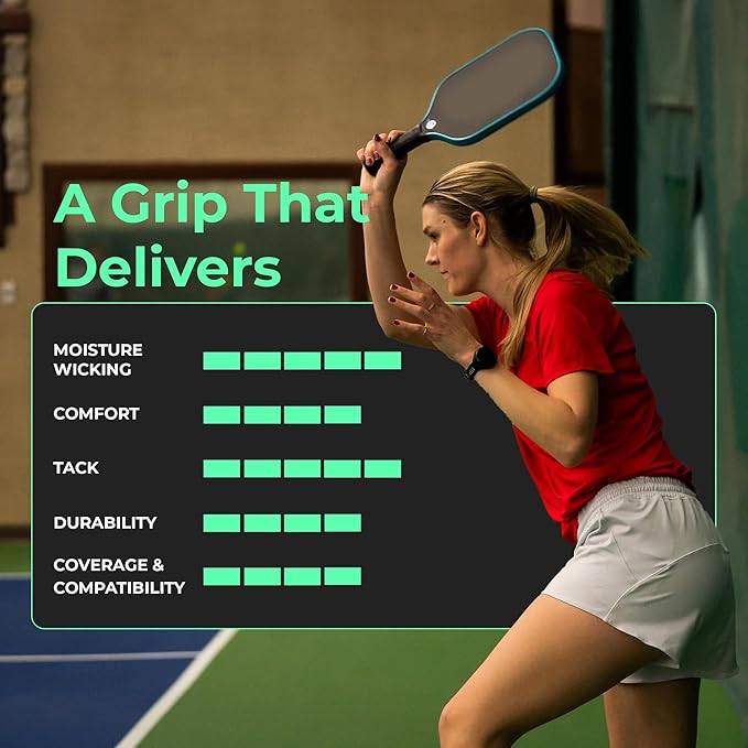 ADV MaxTac Tacky Pickleball Grip Tape - 3, 6, 12-Pack - Extremely Sticky Non-Slip Pickleball Overgrip - Razor-Thin & Easy to Use Pro Pickleball Paddle Grip Tape