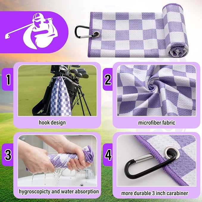 Liliful 12 Pcs Golf Accessories Kit, Include Golf Ball Bag with Hook Towel Tees Magnetic Ball Marker Divot Tool Cleaner Brush for Women Man Gifts