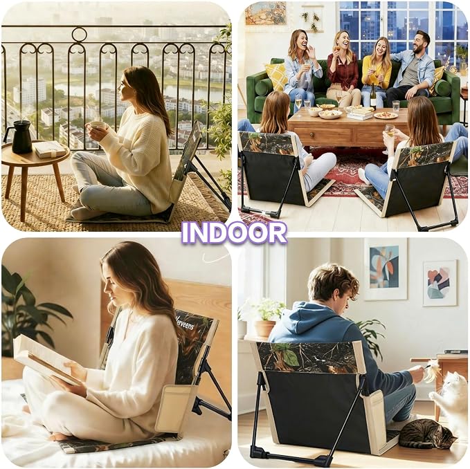 Extra Large Foldable Camping Chair with Cup Holder,Ultra-Light Portable Beach Chair with Carry Bag for Sunbathing Swimming Poolside Picnic Lawn Road Hiking Trips (Camouflage Pattern)