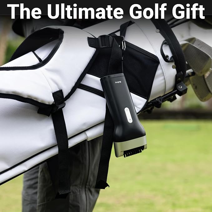 Electric Golf Club Cleaner Brush with Water,Portable Golf Brush and Groove Cleaner,800RPM Motor,60ml Tank,Type-C Rechargeable,Quick-Replace Nylon Brush Head,Golf Accessories for Men,Golf Gifts