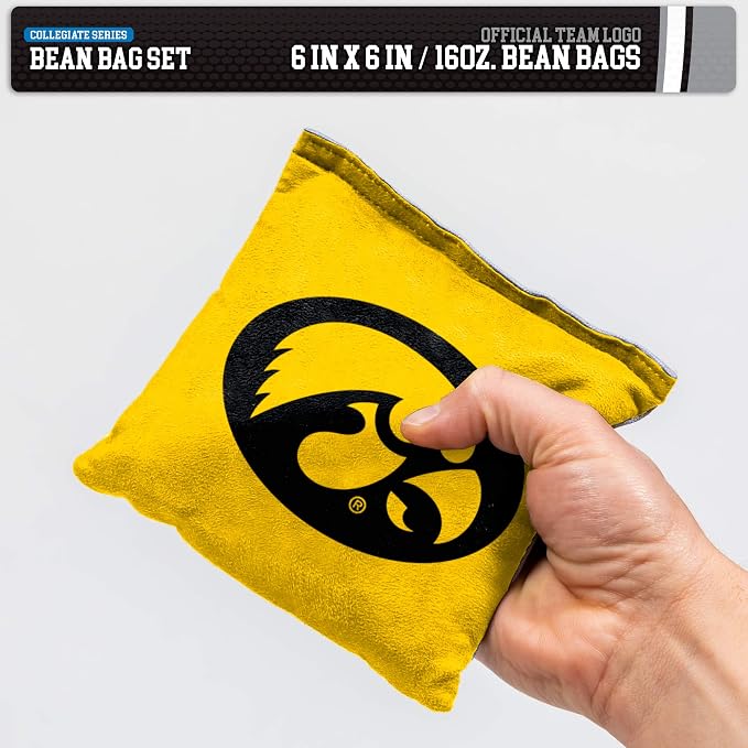 NCAA College Dual Sided Bean Bags by Wild Sports, 8 Count, Premium Toss Bags for Cornhole Set - Great for Tailgates, Outdoors, Backyard
