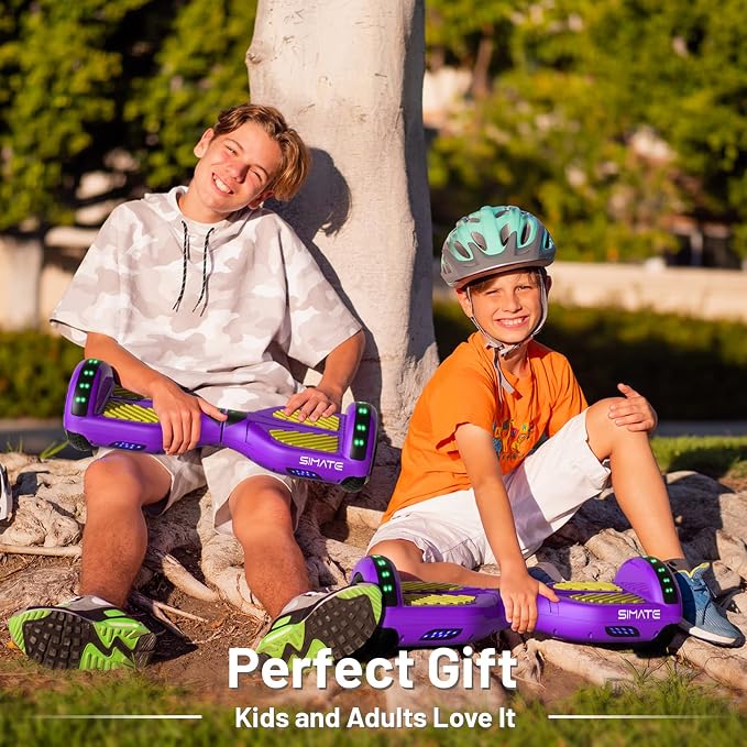 SIMATE Hoverboard, Bluetooth All Terrain Hover Boards with LED Lights and APP Control, Gifts for Kids Adults Girls Boys, for All Ages
