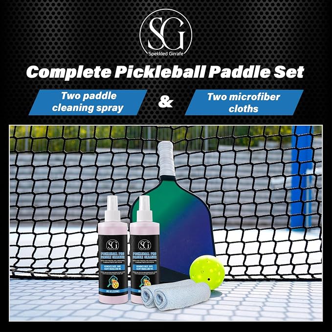 Pickleball Paddle Cleaner Spray - Removes Dirt, Ball Residue, Scuff Marks- EPA Safer Ingredients, Pickleball Accessories, Pickleball Gifts, Presidents Day Deals - 8 FL Oz