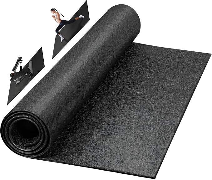 Fitvids Treadmill Mat 1/4" Thick Non-Slip Gym Mats Floor Protection Pad Compatible for Treadmills,Elliptical,Exercise Bikes,Stationary Cycles and Accessories