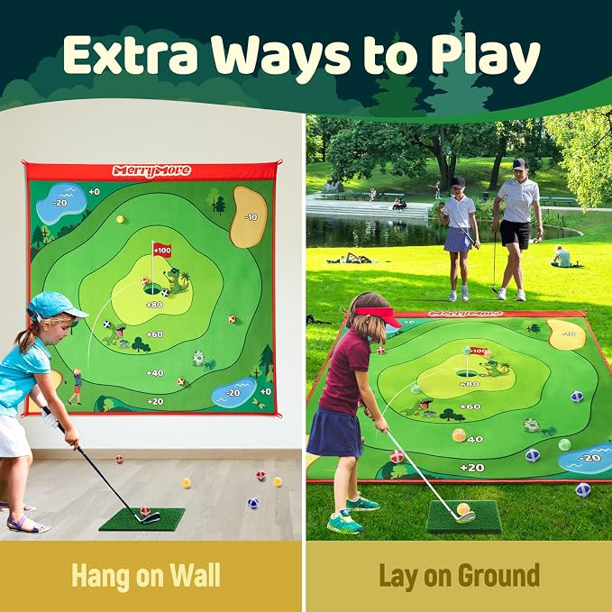Golf Chipping Game Set: Portable Indoor & Outdoor Sticky Golf Games Fun, Family Backyard Yard Golf Target Game Set (Golf Club Not Included)