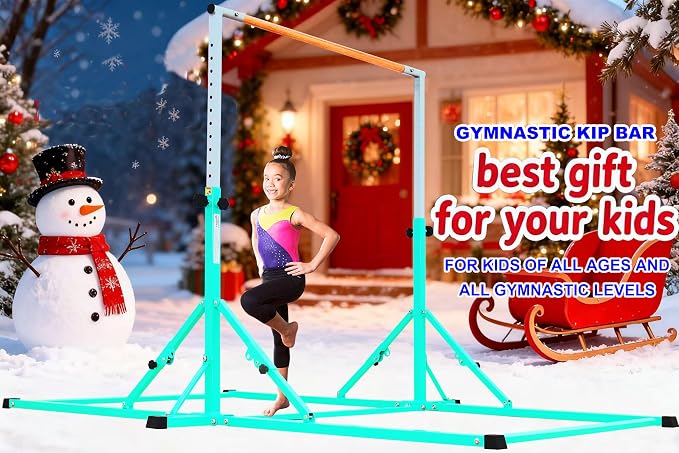 Marfula Gymnastic Bar For Kid and Teenage of 3-25, 5Ft/8 FT Base Length 4Ft Width 5Ft Adjust Height, Gymnastic Kip Bar For Gymnast, Gymnastic Training Equipment For Professional Training Home Club Use