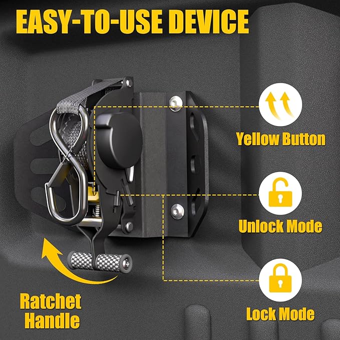 Retractable Ratchet Straps Compatible with 2015-2025 2026 Ford F150 Retracting Straps 2PCS Auto Retract Securing Strap Tie Down System for 2025 F150 Accessories