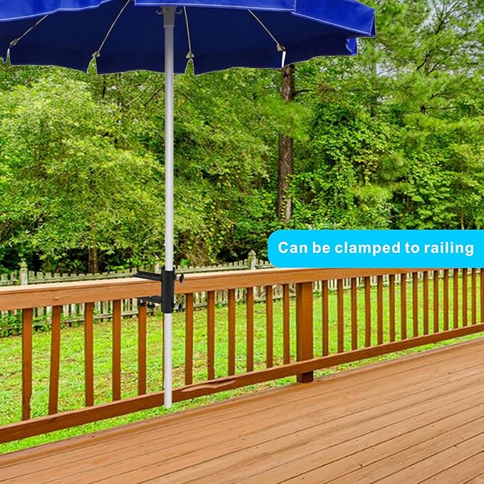 Patio Umbrella Clamp Deck Umbrella Stand Bench Buddy Umbrella Holder Clamp Beach Fishing Umbrella Mount Chair Clamp for Decks,Chairs,Docks,Pontoons,Flagpole,Picnic Tables,Beach Courtyard Balcony