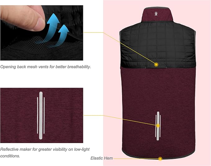 Little Donkey Andy Men's Lightweight Golf Vest Warm Outdoor Sleeveless Jacket for Hiking Travel Running Casual