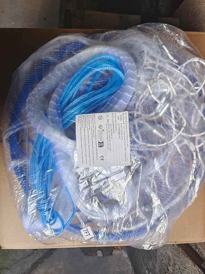 Lawaia Throw Net Saltwater Fishing Cast Net Casting Nets Throw Hand Fishing Net Monofilament Size 4FT/ 5FT/ 6FT/ 7FT/ 8FT/ 9FT/ 10FT/ 11FT/ 12FT Radius