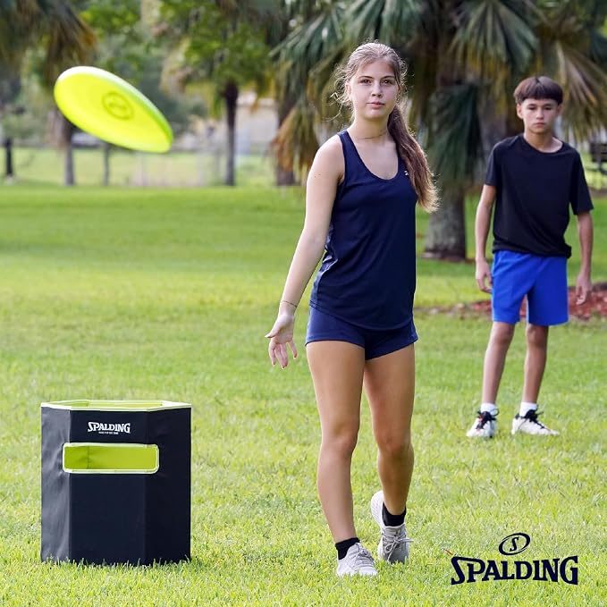 Spalding - Disc Toss Game Set, Includes 2 Folding Target Cans & 2 Discs, Easy Setup Outdoor Game for All Ages, Travel-Friendly for Backyard, Beach, Park, Camping, Tailgates