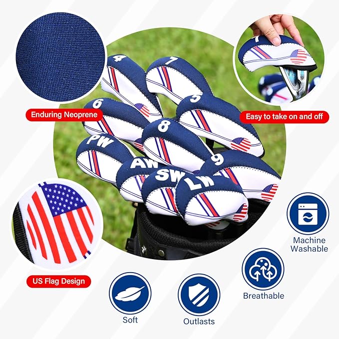 Golf Club Headcover Set – Premium Putter and Iron Covers, Fits All Standard Clubs, Protective and Stylish Design