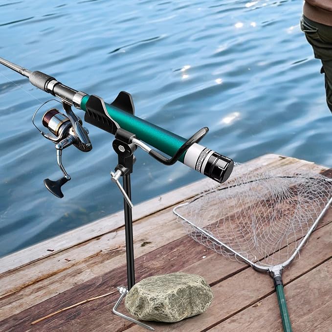 Fishing Rod Holders for Bank Fishing, Fishing Pole Holders for Ground, Multifunctional Aluminum Beach Fishing Rod Holder Fishing Gifts for Men(2 Pack )