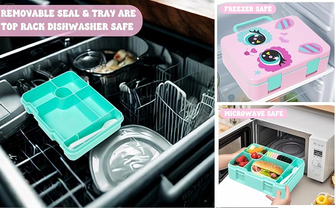 Bento Box for Kids with Ice Pack Lunch Box Girls with Lunch Bag,Stainless Steel Water Bottle Set Utensils Set Food Container for School Girls Kids