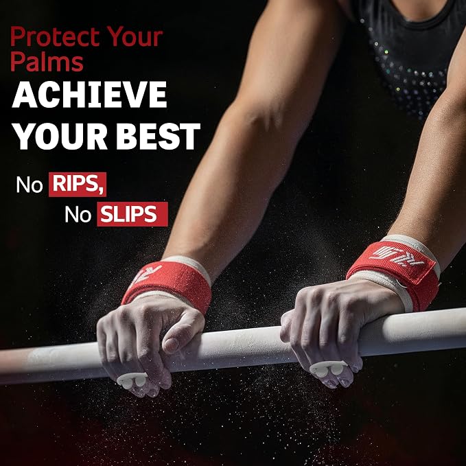 Reisport Women's Uneven Bar Gymnastics Grips - Durable Leather Hand Grips for Gymnastics Bars Women & Girls - Gymnastics Equipment & Accessories for Advanced Gymnasts