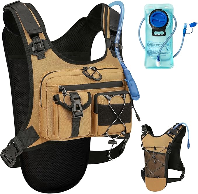 Criuage USA Patent Running Hydration Vest Backpack, Lightweight Chest Pack with 2.0L Water Bladder Bag Daypack for Hiking Running Cycling Race Marathon for Women Men