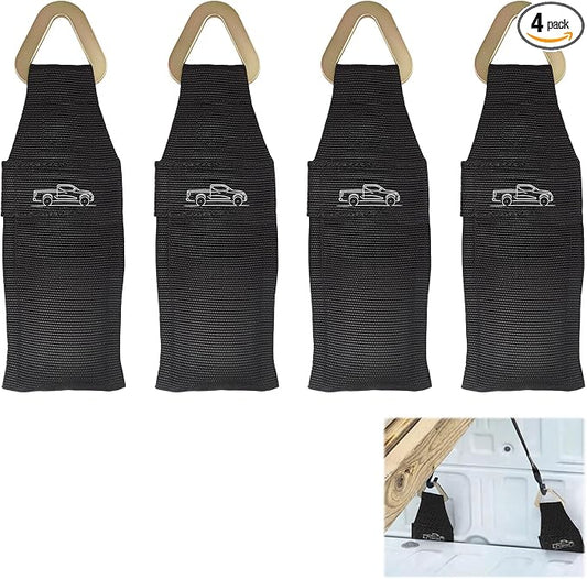 EZ Truck Bed Strap Anchor - Can Easily Secures Your Ratchet Straps - Heavy-Duty Tie Down Anchors for Most Truck Bed & Tailgate Tie Downs (4 Pack)
