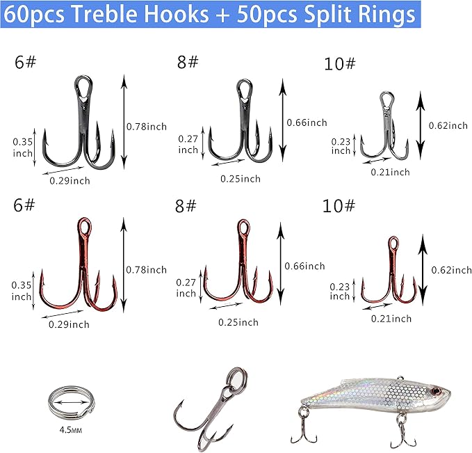 Unpainted Fishing Lures Making Kit DIY Crankbaits Minnow Kit - 321/355pcs Blank Hard Bait Lure Set Include Pliers Treble Hook Split Rings Lure Eyes Stickers Making Supplies Make Your Own Fishing Lures