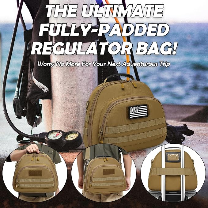 Scuba Regulator Bag - Tactical Style Diving Regulator Protective Bags Protecting and Storage Diving Gear with Adjustable Shoulder Strap