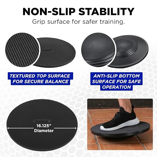 THERABAND Wobble Board Stability and Balance Trainer, Round Wobble Board, Core Strength Balance Disc for Adults, Physical Therapy, Agility Training, Compact Non-Slip Design
