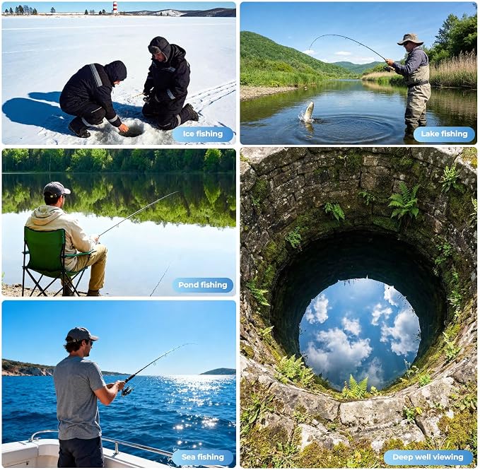 Fishing Camera, 220° Ultra-Wide HD Underwater Fishing Camera with 4.3" LCD & IR Night Vision, 5000mAh Rechargeable Battery 100ft Cable for Ice Lake Boat Kayak Fishing