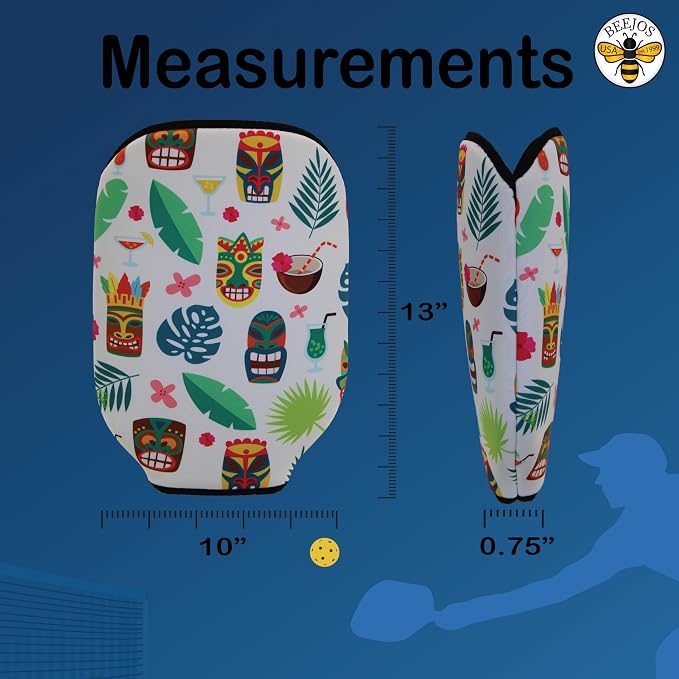 BeeJos Hawaiian Collection: Premium Slip-On Pickleball Paddle Cover-Fits Standard Size Paddles-Zipperless (Paddle not Included)