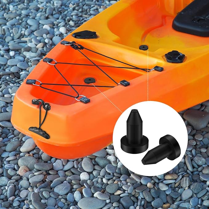 BreezeHug 2 Pack Kayak Drain Plugs and Carry Handles Kit, 10 Silicone 1/2" Scupper Drain Plug & 2 Carry Handle with Mounting Hardware for Replacement Kayak Accessories for Most Fishing Boats