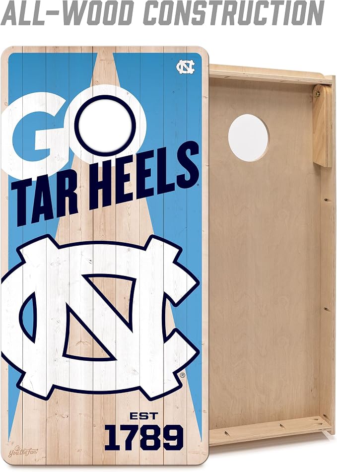 YouTheFan NCAA 2’ x 4’ Professional Wood Cornhole Game