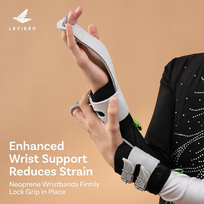 Gymnastics Grips Set Narrow Squeeze, Grips for Gymnastics Girls, Dowel Grips with Soft Leather, Double Buckle Wrist Closure, and Adjustable Finger Holes, for All Ages