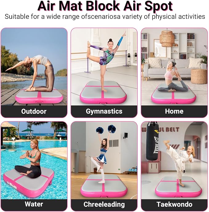 Air Mat Tumble Track, Gymnastics Mats Tumbling Track with Electric Air Pump for Home Use Cheerleading Training Kids Gym Yoga