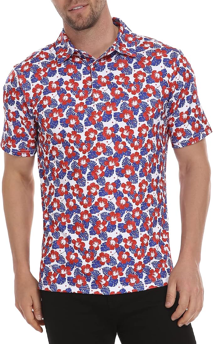 LRD Golf Shirts for Men UPF 50 Moisture Wicking Short Sleeve Polo Shirt