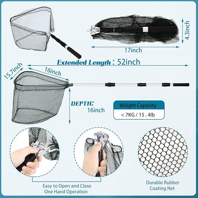 Sosation 134 Pcs Fishing Tool Kit Fishing Gear and Equipment Fishing Pliers Kit Fish Hook Remover Tool Fishing Lip Gripper Set Fishing Lures Baits Tackle Accessories (Blue, Cute Style)