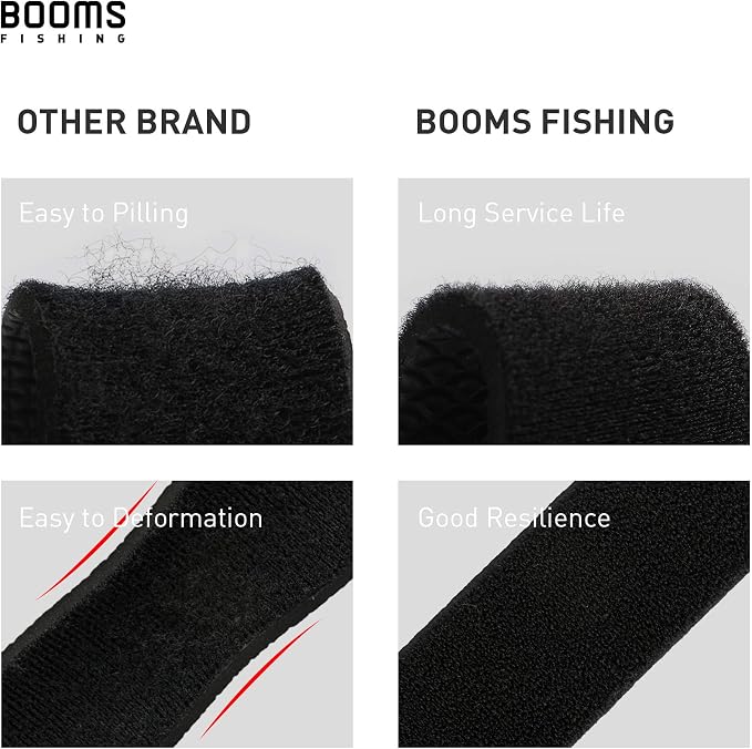 Booms Fishing PB3 Fishing Rod Case 6.4ft~7ft and RS3 Fishing Rod Wrap Pole Straps 9.6" 6pcs