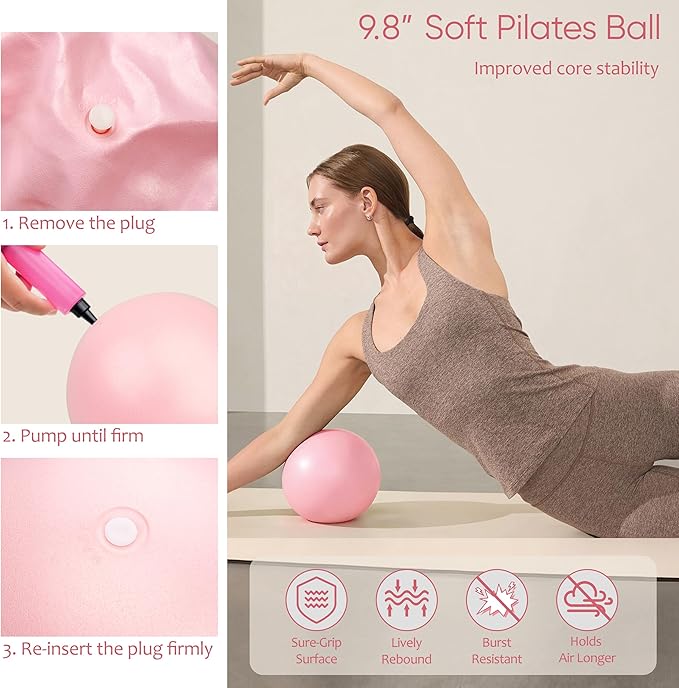 NANATI Pilates Kit, Home Pilates Workout Kit for Women, Pilates Equipment with 14.5" Pilates Ring and Ball, Resistance Bands, Ankle Weights, Sliders & Grip Socks for Home Workouts