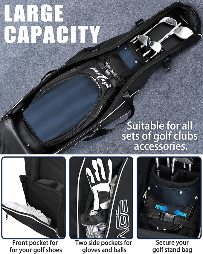 Partage Golf Travel Bag with Wheels, Golf Travel Case for Airlines, 900D Heavy Duty Oxford