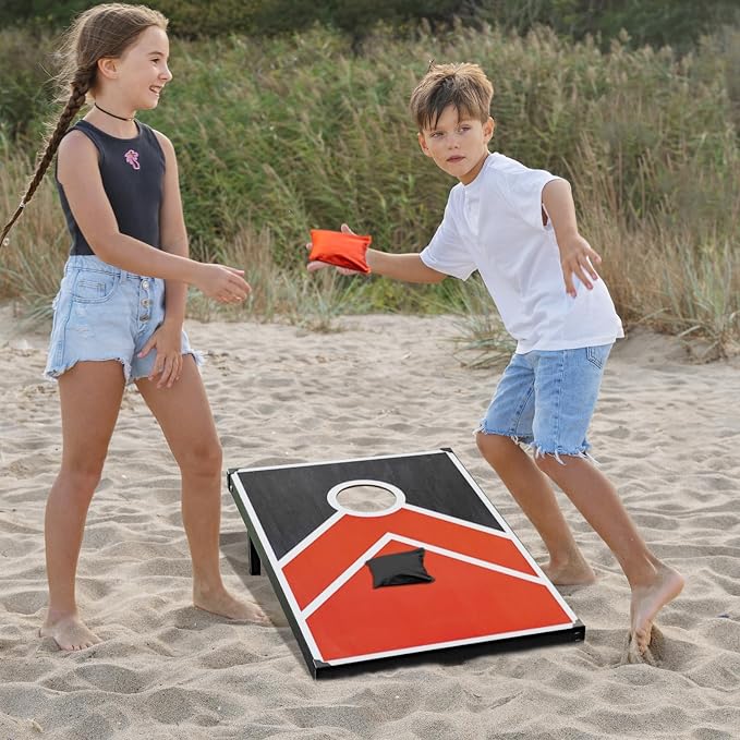Cornhole Board Set, 3'x2' Cornhole Set, Corn Hole Boards Set, Lightweight Corn Hole Set Includes 2 Cornhole Boards, 8 Cornhole Bean Bags & Carry Case for Outdoor Games