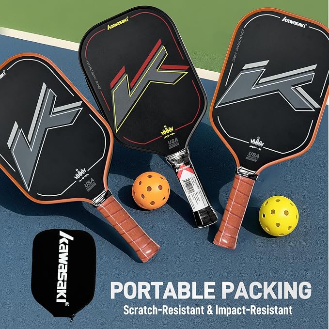 Pickleball Paddle, Kawasaki T700 Carbon Fiber (CFS)-USAPA Approved King Series Pickleball Racket 16mm for Tournament Level, with Cover Case/Grip