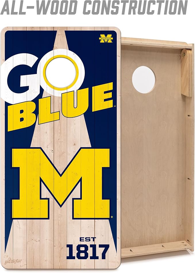 YouTheFan NCAA 2’ x 4’ Professional Wood Cornhole Game