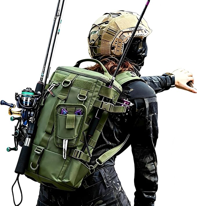 Fishing backpack,fishing tackle bag,gifts for fishing lovers,4-Way Carry Fishing Backpack Durable Tackle Bag Storage for Fishing Gear and Equipment,Fishing Tackle Storage Bags