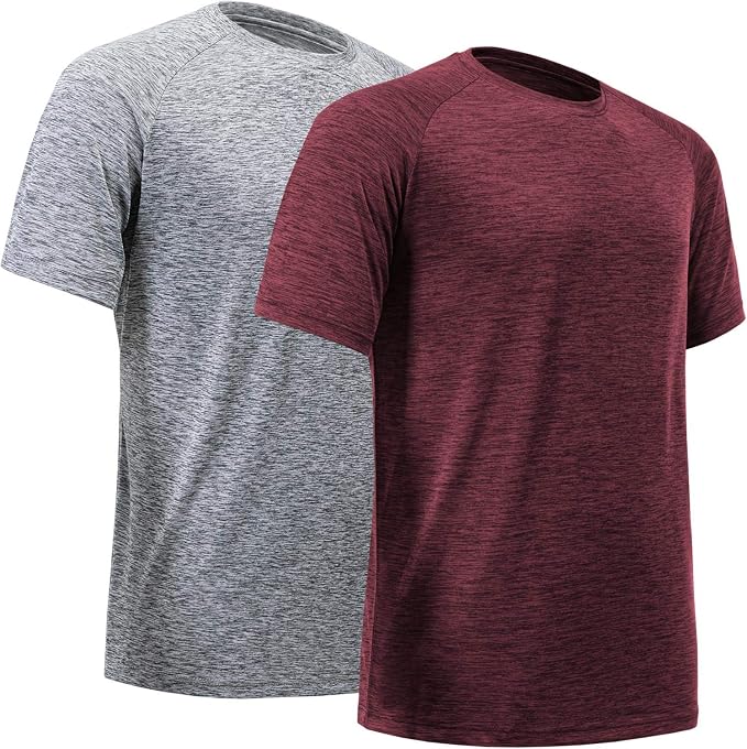 BALENNZ Workout Shirts for Men, Moisture Wicking Quick Dry Active Athletic Men's Gym Performance T Shirts