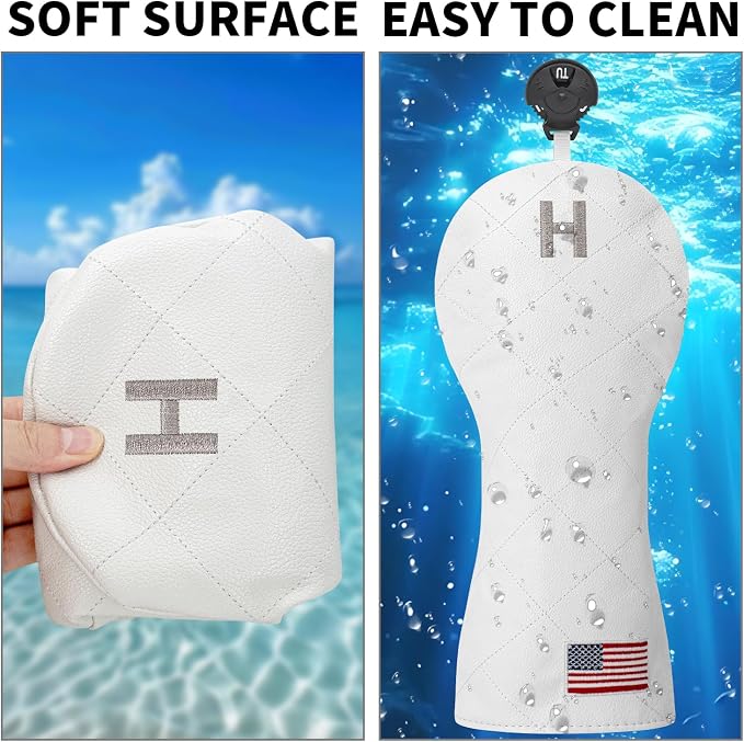Golf Club Covers for Driver, Fairway, Hybrids - 3 Options - Golf Driver Headcover/Golf Fairway Wood Head Cover/Hybrid Headcover for Men/Women Golfer