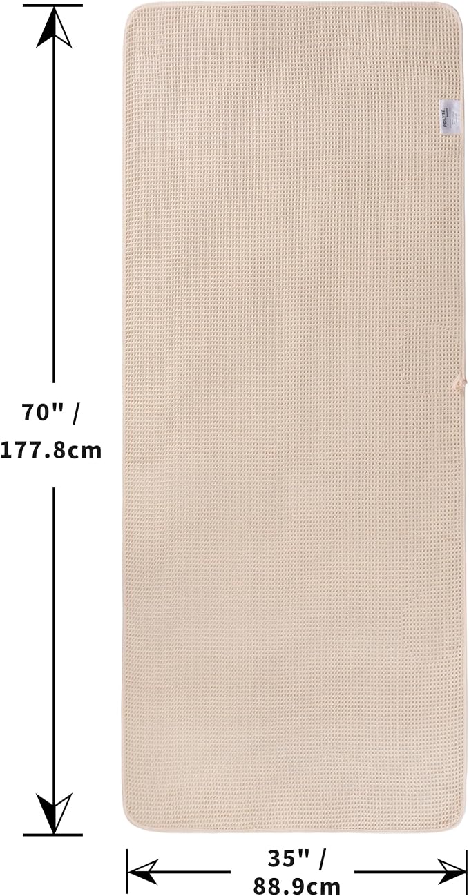 POLYTE 430 GSM Microfiber Quick Dry Lint Free Bath Sheet, 70 x 35 in, Set of 2 (Waffle Weave)